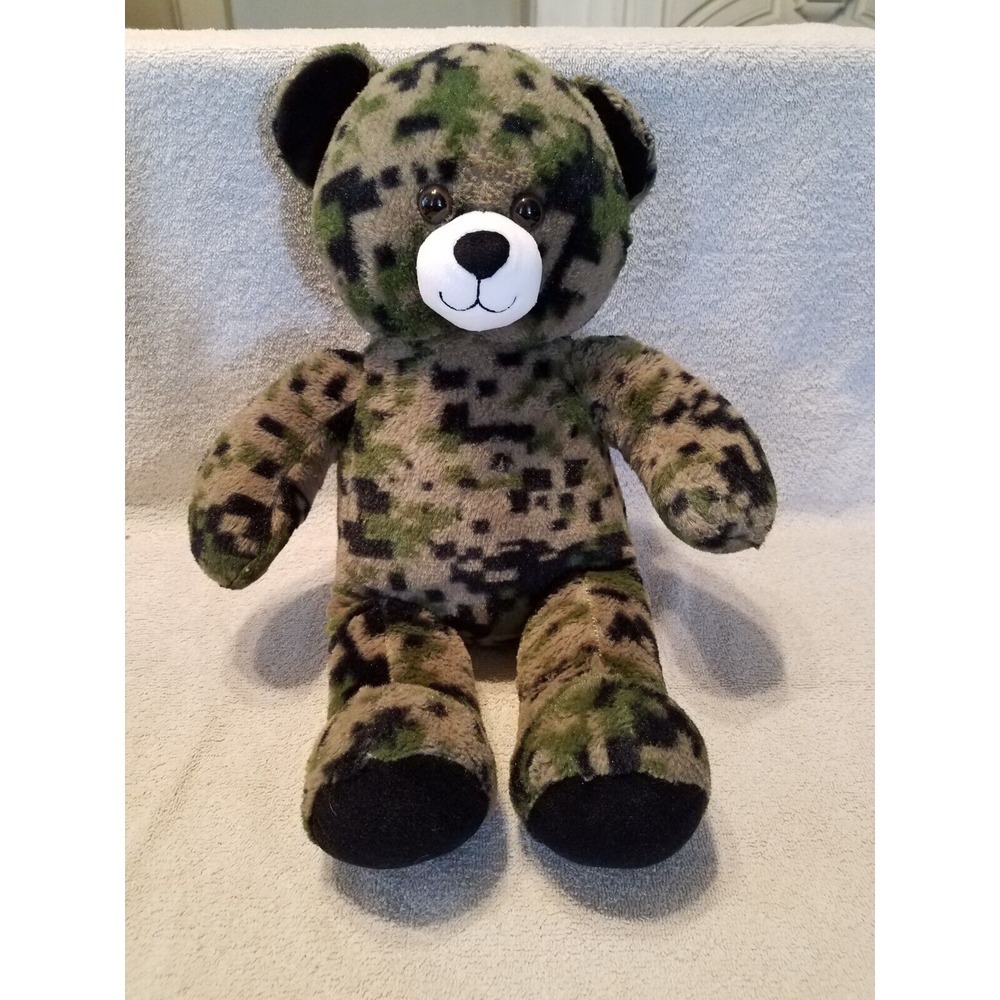 Build‎ a Bear Green Digital Pixel Camo Plush 18" Ltd Edition Bear 2015 Militay